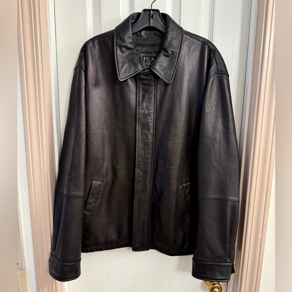 Jos. A. Bank Men's black lamb Leather Jacket. Very soft leather.
